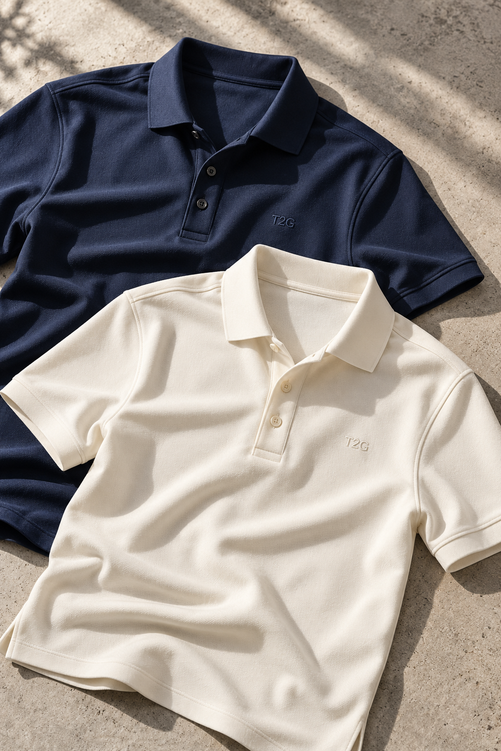 Custom navy and ivory embroidered polo concepts